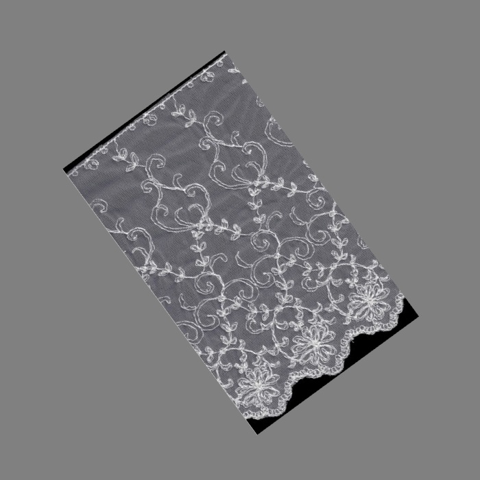 #2007A Ivory 9″ (22,5 cm) Polyester Tule Rayon Stitch